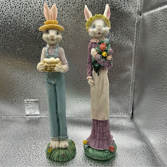 Vintage Tall Easter Bunny Rabbit Pencil Figurines - Picture 3 of 8